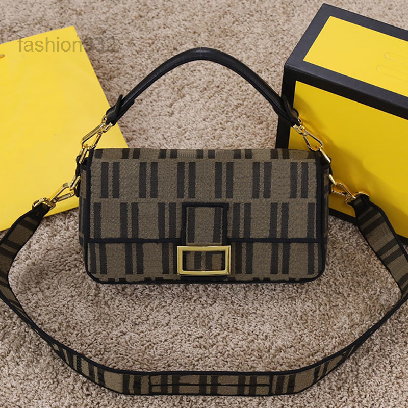 

Evening Bags Classic Letter Baguette Bag Women Shoulder Bags Crossbody Handbag Purses Canvas Metal Hardware Flap Hasp Chain Clutch Purse Wallet