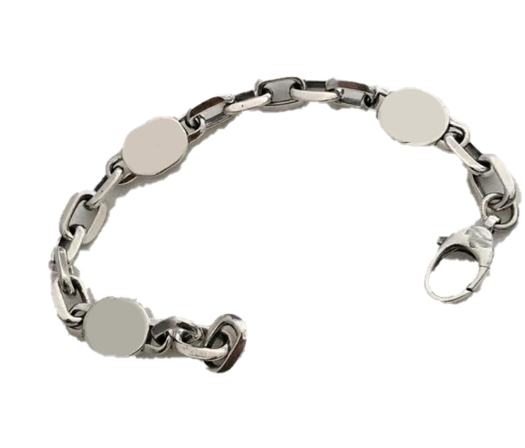 

Charm Bracelets GuJia S925 sterling silver type interlock type sign personality contracted couple double Gletter bracelet trend gift cjeweler bijoux for mens