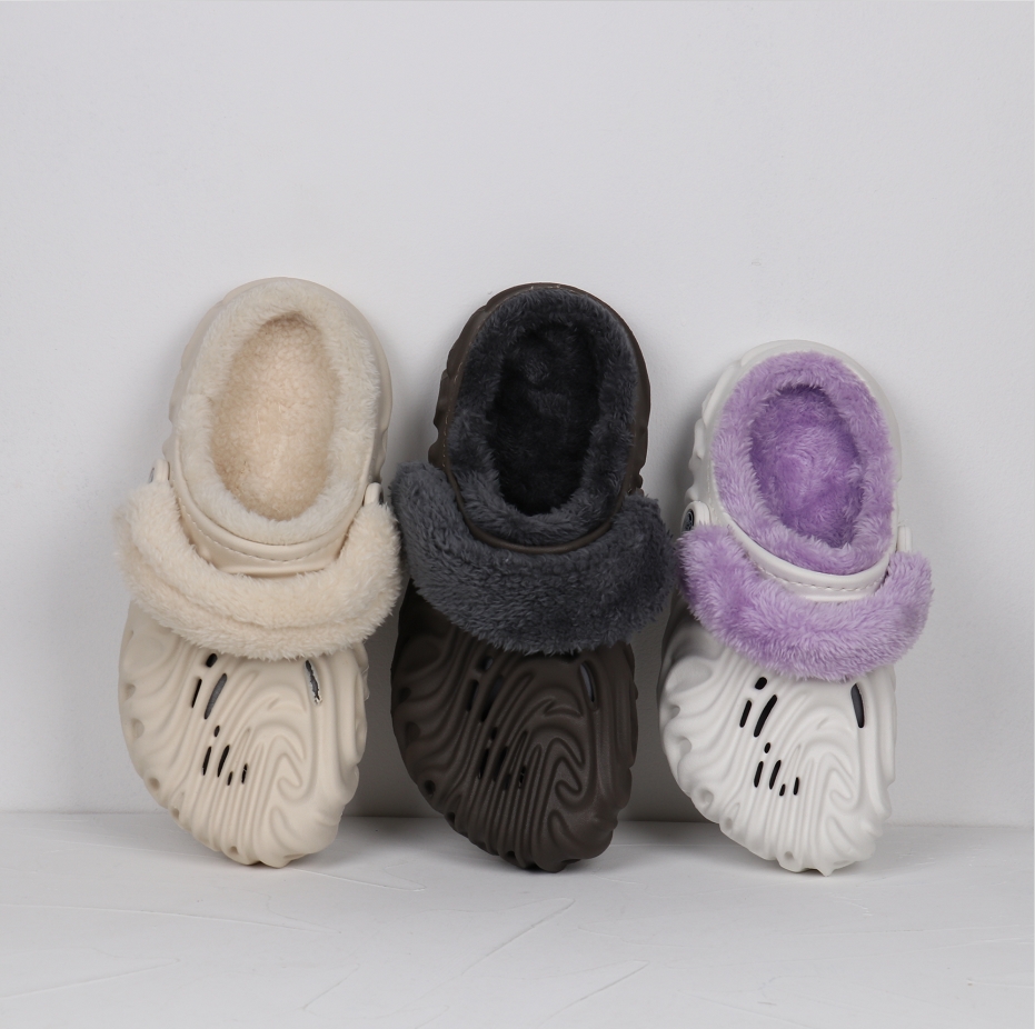 

Polle Clogs Women Slippers Croc Shoes Winter fur Slides For Brand Design Sandalias Mujer Zapatos planos White Purple Slippers 207393 Size 35-44, White / purple fur