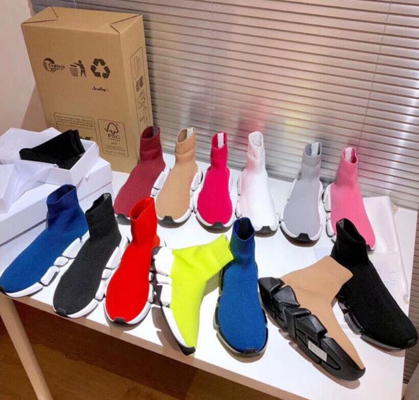 Chaussures de course Men pour hommes 1.0 Trainer Sock Shoe Womens Sneakers Designer Casual Shiny Treen Speed 2.0 Runner Sneaker Master Backsed