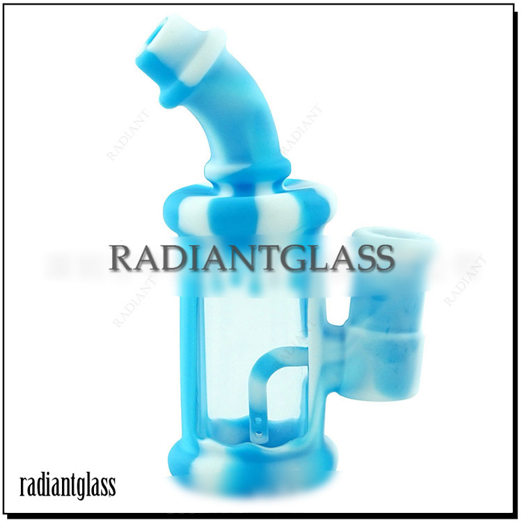 

Silicone Bong Water Pipes Hookahs 4.5" protable water transfer printed glass mini bubbler bongs Hookah Free Bowl dabber tools dab rig