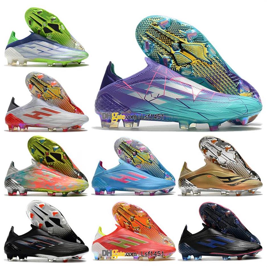 

GIFT BAG Mens High Ankle Football Boots X Speedflow FG Firm Ground Cleats Laceless Ghosted 21 Speed Flow Soccer Shoes Outdoor Trai292b298S, Color 11