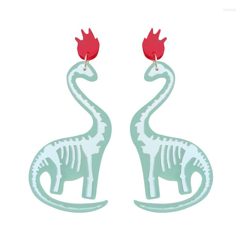 

Dangle Earrings KUGUYS Super Big Dinosaur Bones Drop For Women Cute Girls Accessories Frosted Acrylic Jewellry
