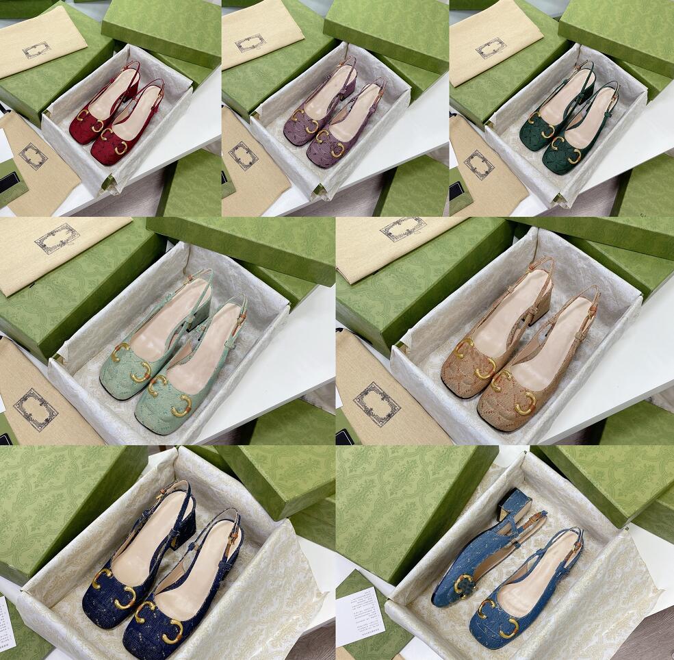 

Designer Embroidery Hasp Sandals Women Classic Chunky Heels Leisure Shoes Summer Outdoor Sheepskin Lining Sandals Fashion Womens Sandal, Not for individual sale