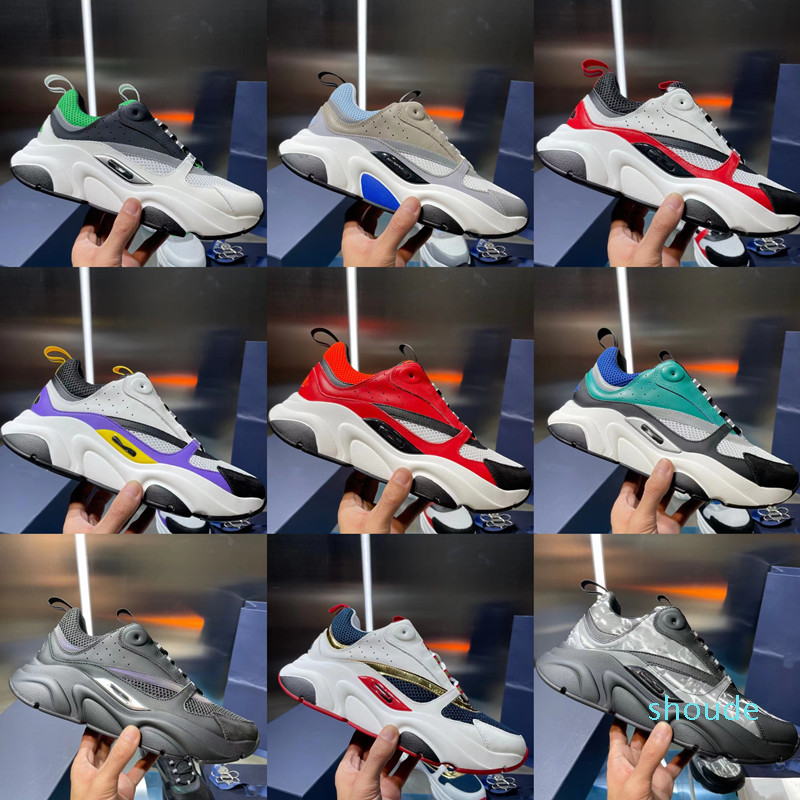 

Casual Shoes Calfskin Trainers Green Sneaker Flat Outdoor Retro Patchwork Casual With Box 2022 B22 Men Women