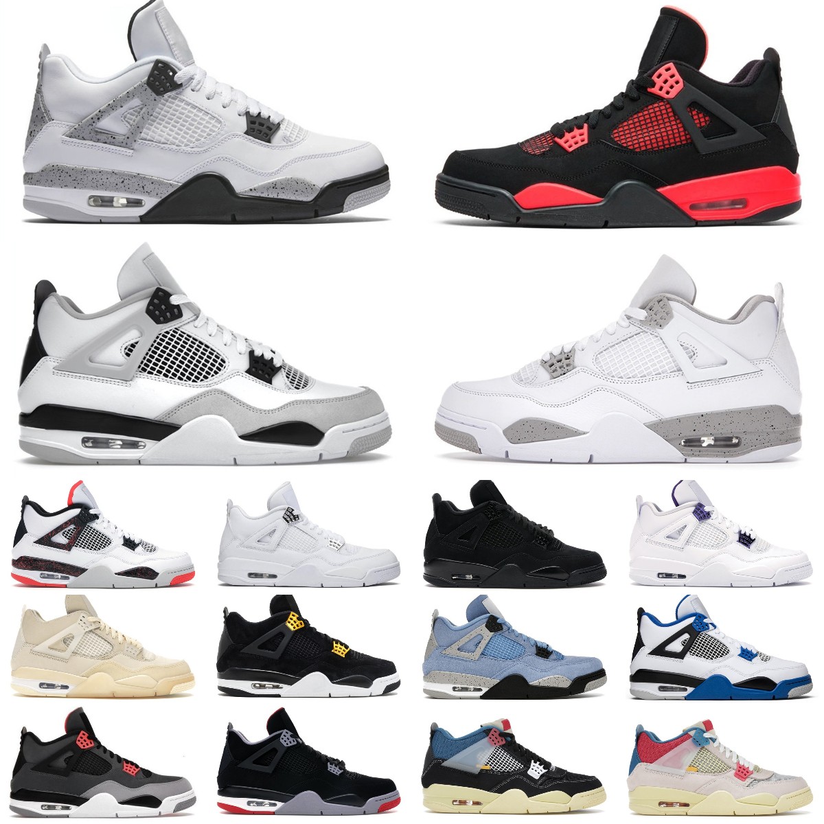 

2023 OG NEW Jumpman 4 4S Basketball Shoes Sports Sneakers Sports Shoe Military Black Cat Sail Red Thunder White Oreo Blue University Infrared For, Q40018