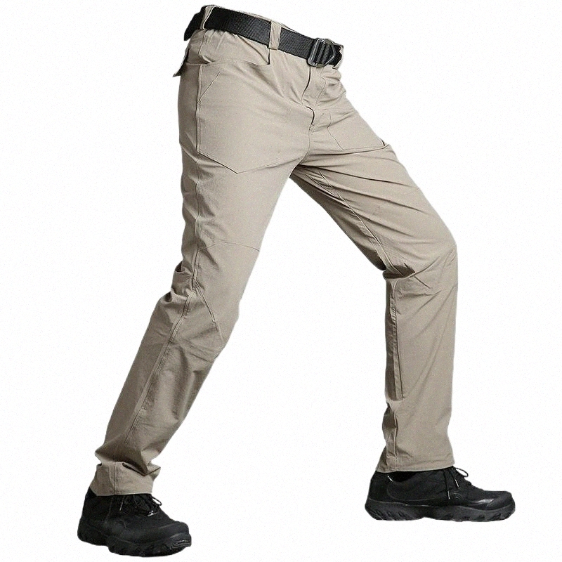 Pantalon masculin pantalon pour hommes refire le mat←riel tactique multiple poche d←contract←e ←lastique ←poustouflante l←g│re de s←curit← ¢ sec