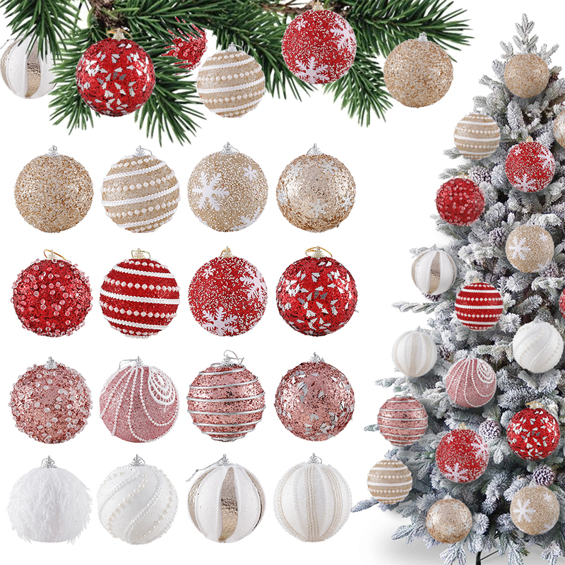 

Christmas Decorations 1Pc  Glitter Tree Ornaments Xmas Hanging Pendants Navidad Year 220912
