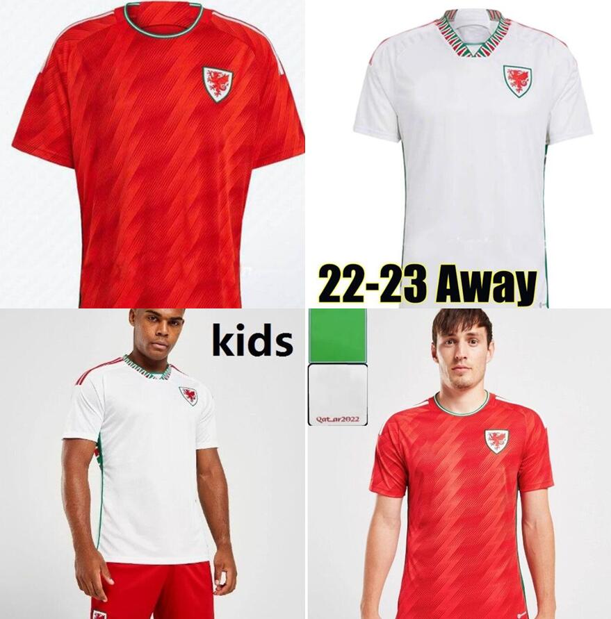 

22/23 Wales Soccer Jerseys 2022 world cup BALE WILSON ALLEN RAMSEY National Team Football Shirt Rodon VOKES ROBERTS Moore men kids kit ZLOH, 22-23 away