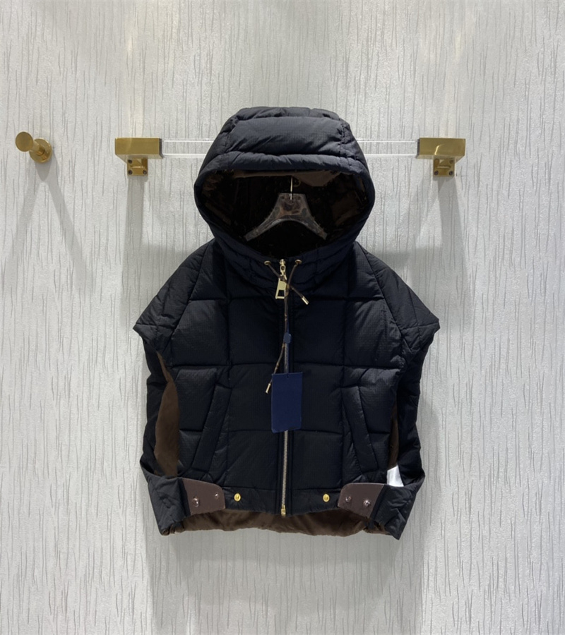 

Women' Vests Waistcoat With The Same Down Cotton Jacket Hoodie Short Casual Hoodie For Lady, Black