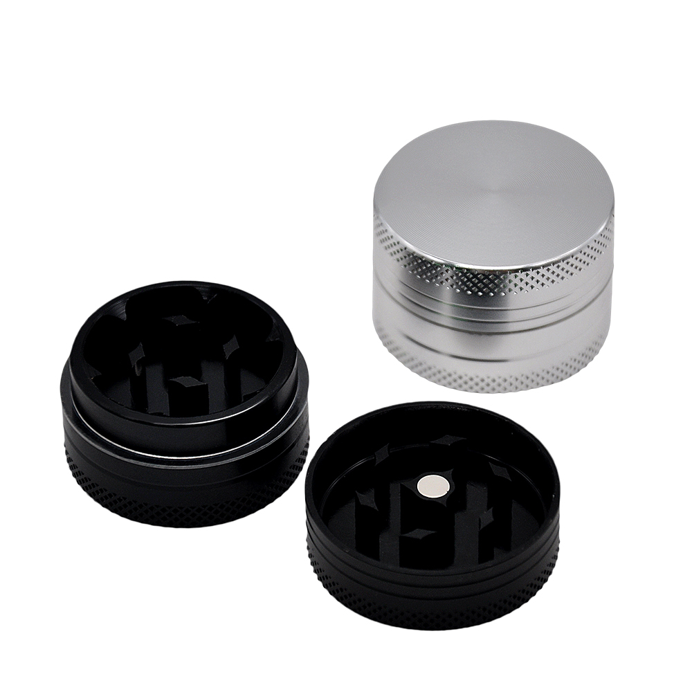 

Mini Portable Smoking Tobacco Grinder With Sharp Diamond Shape Teeth 2 Parts 30mm Metal bong glass filter tip