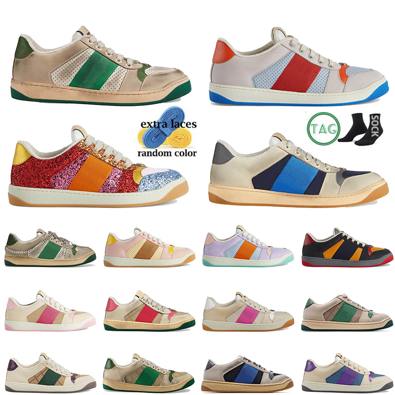 

Designer Screener Casual Shoes With Socks Mens Women Genuine Leather Bee Vintage Distressed Sneakers Stripe Dirty Rubber Canvas Shoe Splicing Trainers Size 45, C5 sea salt burgundy 36-45