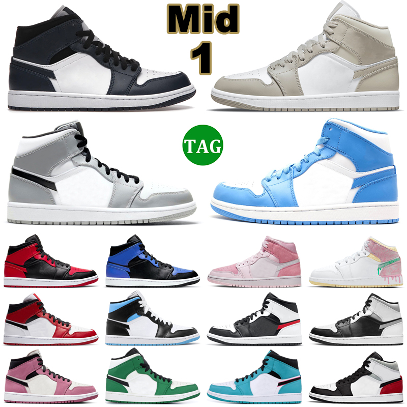 

Jumpman 1 Mid Basketball Shoes Men Women 1s Linen Armory Navy UNC Light Smoke Grey Digital Pink Arctic Orange Bred Mens Trainers Outdoor