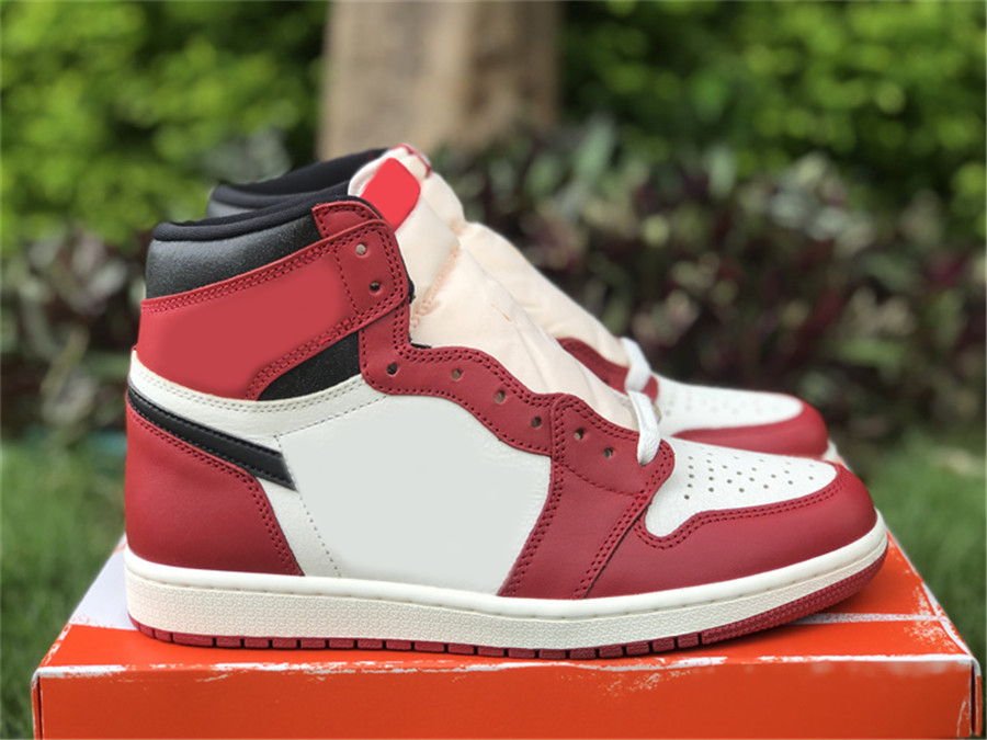 

2022 Authentic 1 High OG Shoes Lost & Found Chicago Varsity Red Black Sail Muslin Men Outdoor Sneakers With Original Box And Vintage-Style Invoice Receipt US4-13, Customize