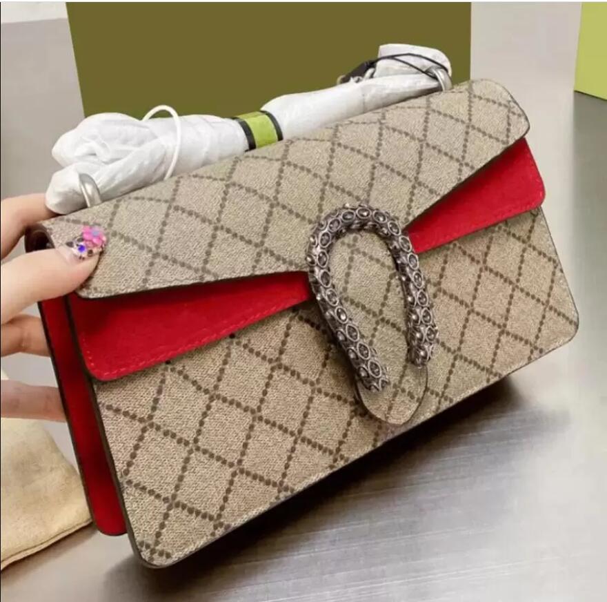 

2022 Handbag Luxury Designers Bags Shoulder Flap Crossbody Chain Bag Wallets Totes Double Letters Tiger Head Beads Chains Hasp Square Purse with box, #3