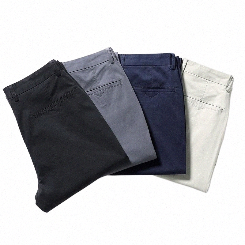 Men's Pants plus Size 42 44 46 Brand Men's Casual Cotton Business Trousers 4 Colors In Spring Summer Comfortable Straight Male Pants 46-image-801982510