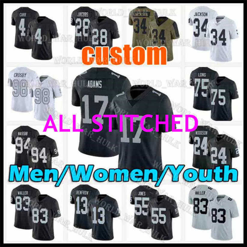 

Custom Las Vegas''Raiders''17 Davante Adams Jersey Maxx Crosby Hunter Renfrow Darren Waller green Derek Carr Josh Jacobs Football Jerseys Mens Youth Womens 4XL, Color