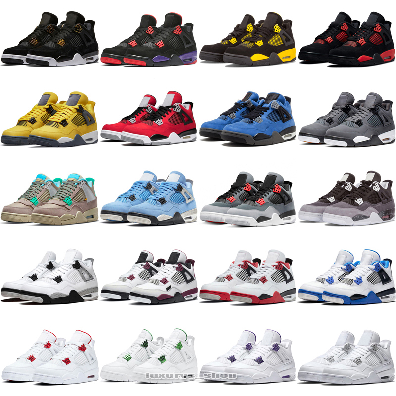 

Jumpman 4 4s Basketball Shoes Boot Mens Womens Running Shoe Black Cat White Oreo Red Thunder Canyon Purple Men women Sports Off Sail Out Sneaker 1S, 20
