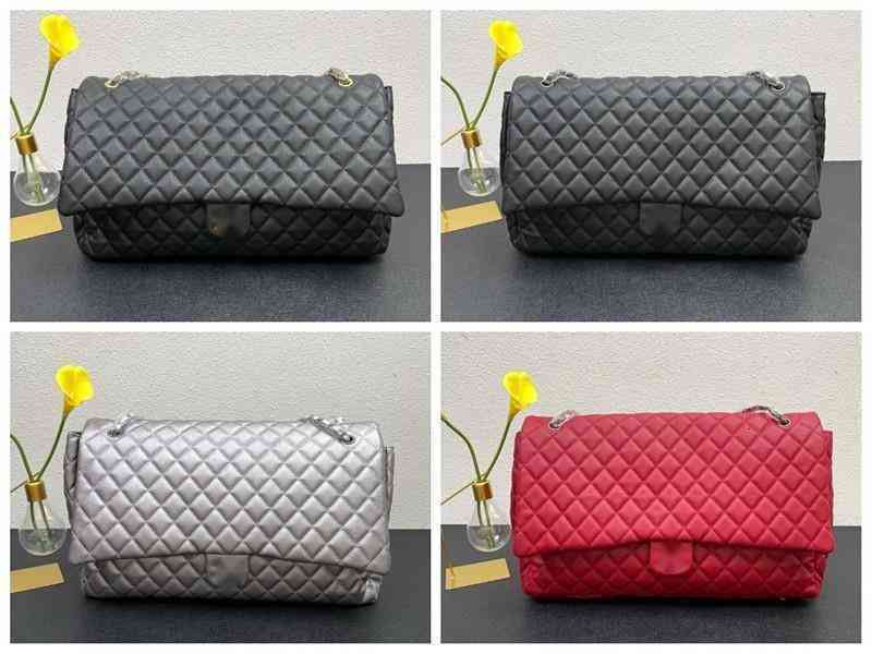 

Shopping Bags Luxury Brand design 6081 Letter shoulder Chain CC bag woman's XXL Jumbo Maxi GST shopping lambskin Leather vintage plaid, Picture show
