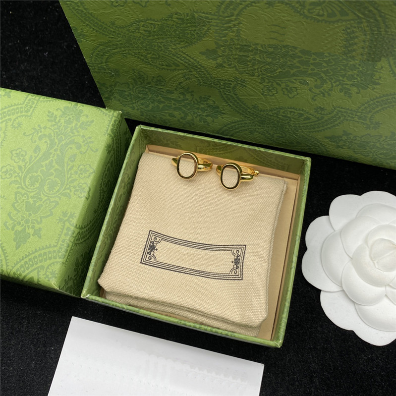 

Chic Interlocking Letters Earrings Charm Double Letter Designer Eardrops Golden Stamps Ear Studs With Box