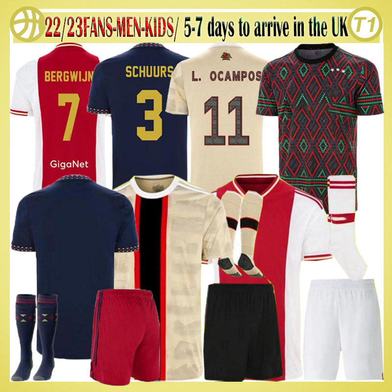 

22 23 ajaxs TADIC Soccer Jersey BERGWIJN Berghuis ANTONY BASSEY BROBBEY X J.Timber Marley 2022 2023 football shirt men kids kit Fans, Away