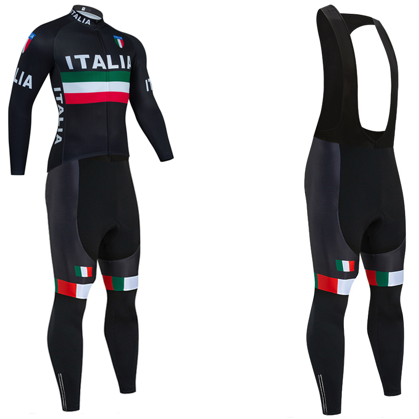 

2023 ITALIA Team Cycling Jersey BH Bike Jacket Pants Suit MTB Winter Thermal Fleece Bike Top Downhill Pro Mountain Bicycle Bottoms Clothing, Black