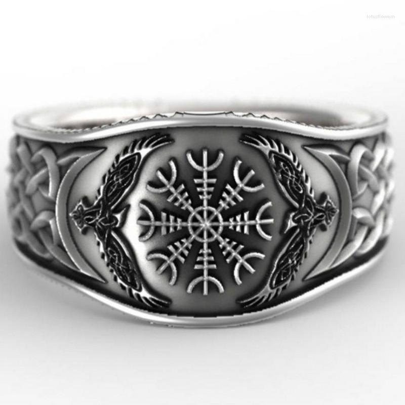 

Cluster Rings 2022 Fashion Nordic Mythology Viking Retro Man Graffiti Ring Gothic Unisex High-end Affordable Banquet Gift