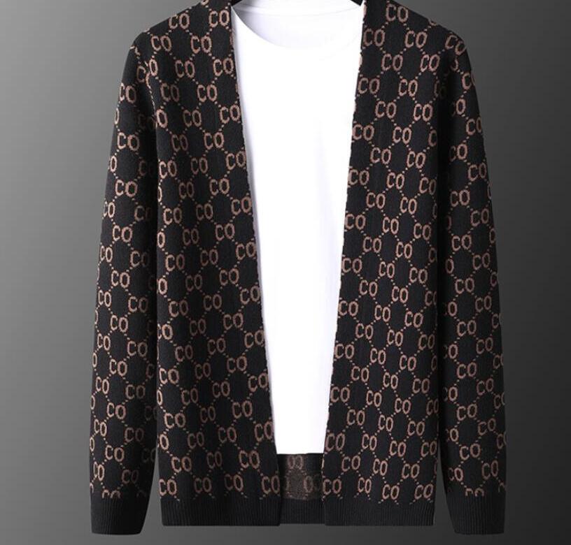 

The New Mens Sweater brand casual solid color V-neck Luxury Loose Knitwear Tops men cardigan coats/S-3XL, 02