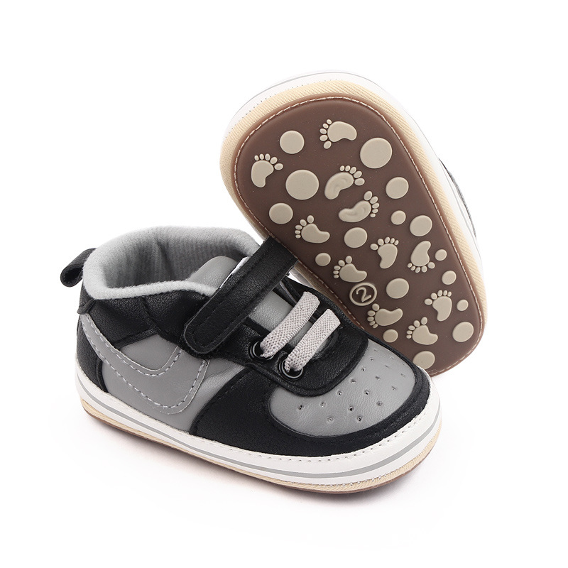 

Newborn Baby Shoes Infant Boy Girl Classical Sport Sneaker First Walker Toddler Anti-slip Sole Moccasins Crib Shoes, Black