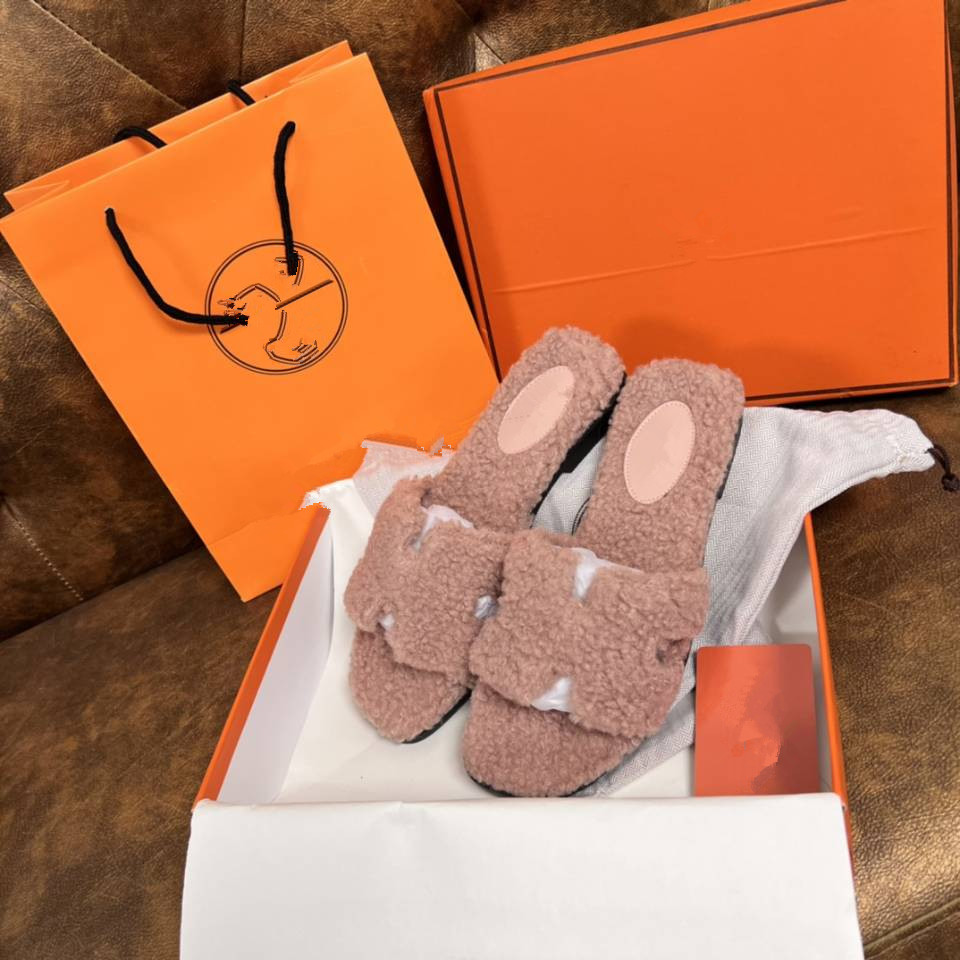 

2022 Letter Slippers Ladies Wool Slides Letters Sandals Girl Flip Flop Slipper Luxury Designers Winter Fur Fluffy Furry Warm Comfortable Fuzzy Size35-42 01, Dark brown