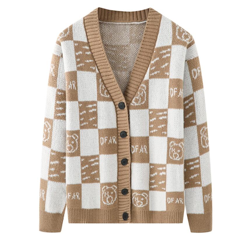 

men Sweaters Luxury Designer V-neck Cardigan Casual Sweater Handsome All-match Coat Mens Clothing, 02