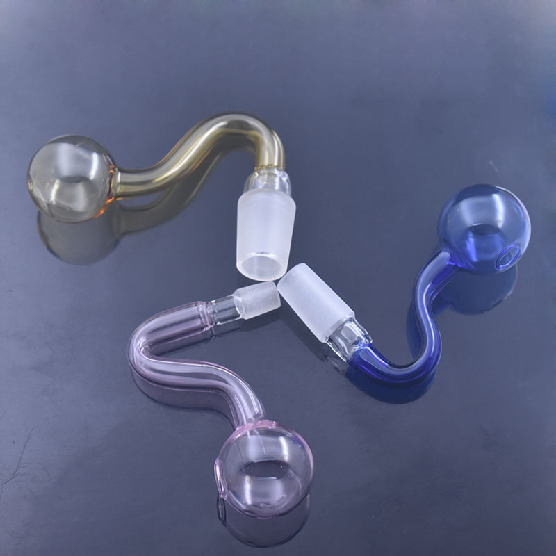 

QBsomk Bent Smoking Accessories Glass Oil Burner Pipe 10mm 14mm 18mm Male Female Bubbler Oil Bowl Adapter for Dab Rig Bong Hookah