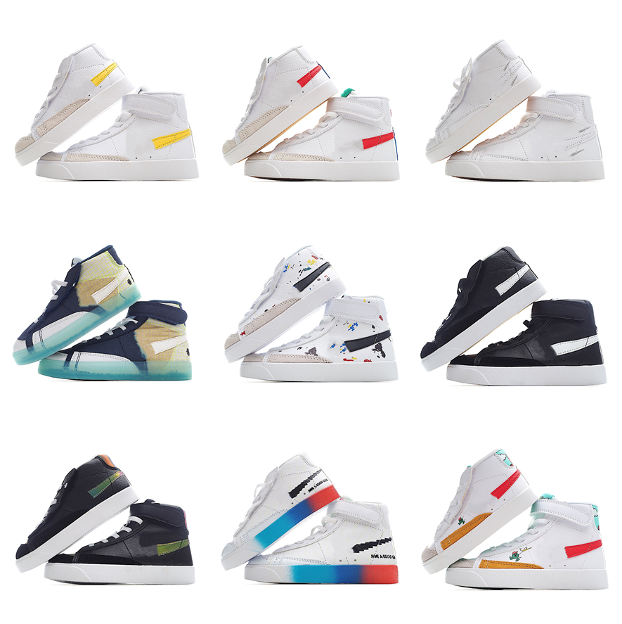 

2022 Selling Kids Blazers Sports Shoes Mid 77 Vintage Have A Good Game Boys Girls Childs SB Mid Cut Sesame Mystic Iridescent Toddler Basketball Sneaker Size 22-35