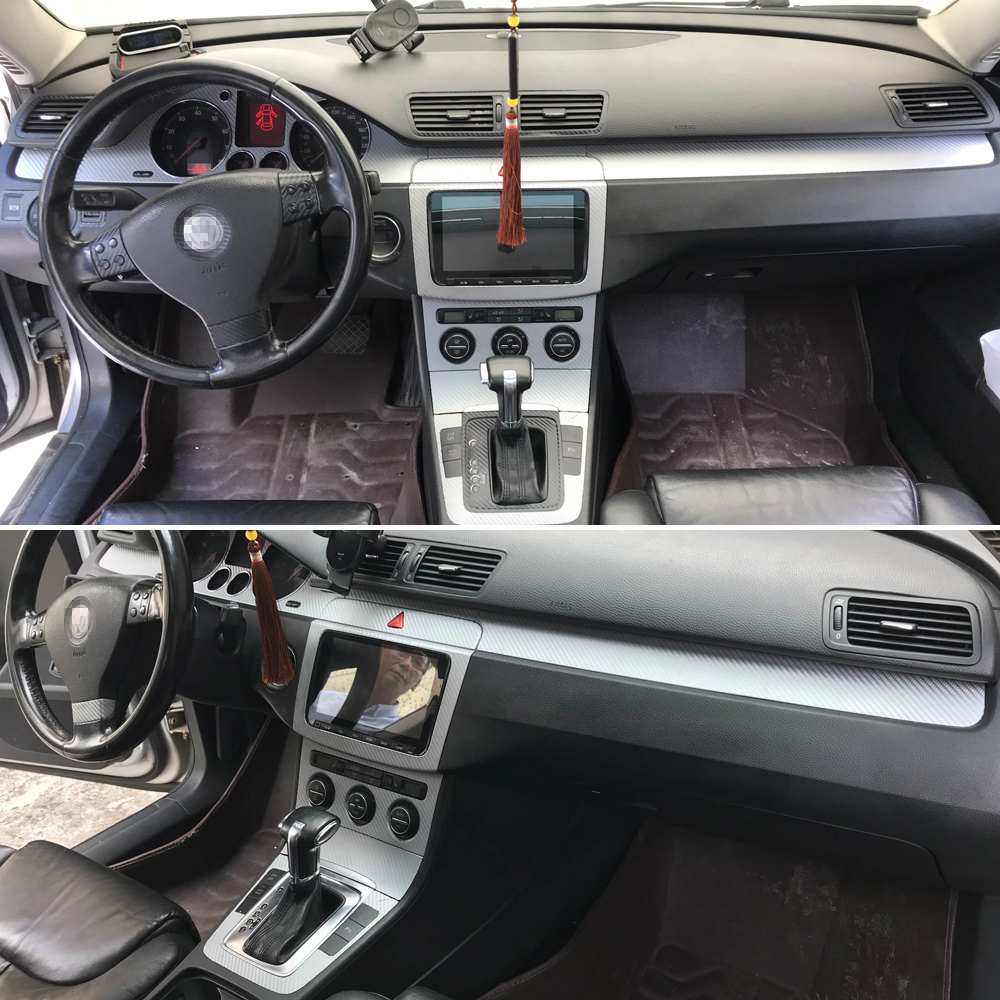 Car Interior Center Console Color Change Carbon Fiber Molding Sticker Decals For Volkswagen Passat B6 2006-2011-image-802119849