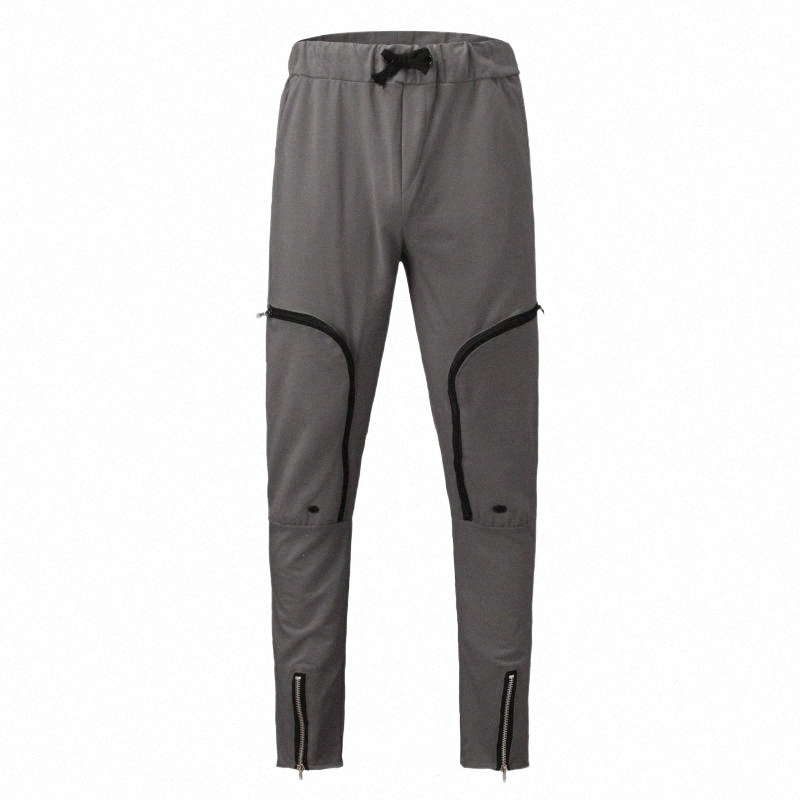 Men's Pants men's Pants Man Casual Drawstring Sweatpants Zipper Leg Straight Women Solid Color Oversize Trousers Warm Korean Streetwear d0