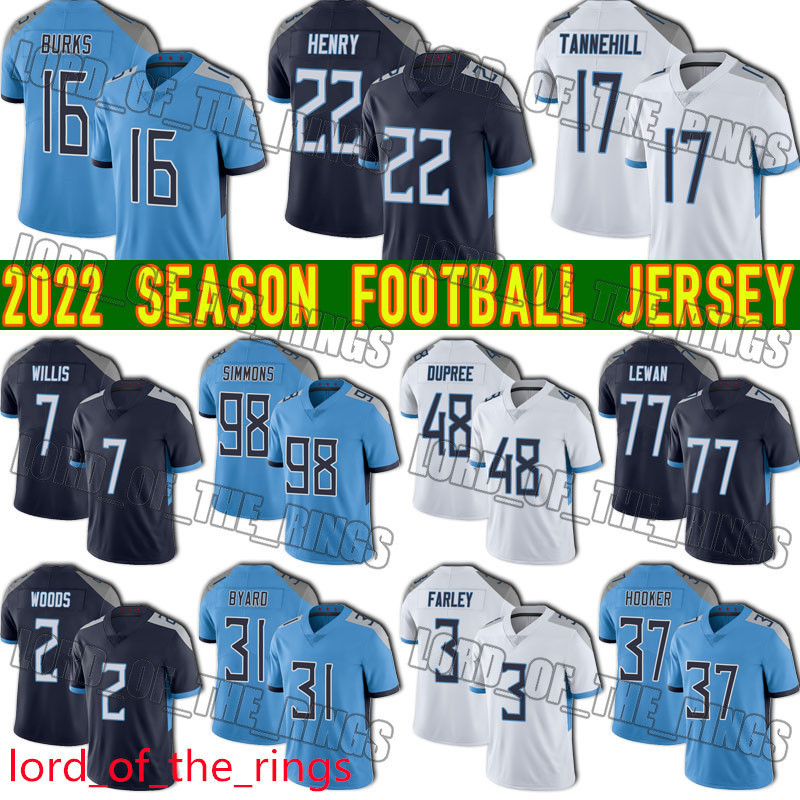

16 Treylon Burks Jersey Football Derrick Henry Robert Woods Ryan Tannehill Tennessee''Titans''Nfl''Taylor Lewan Jeffery Simmons Caleb, Woman custom jersey (tt)