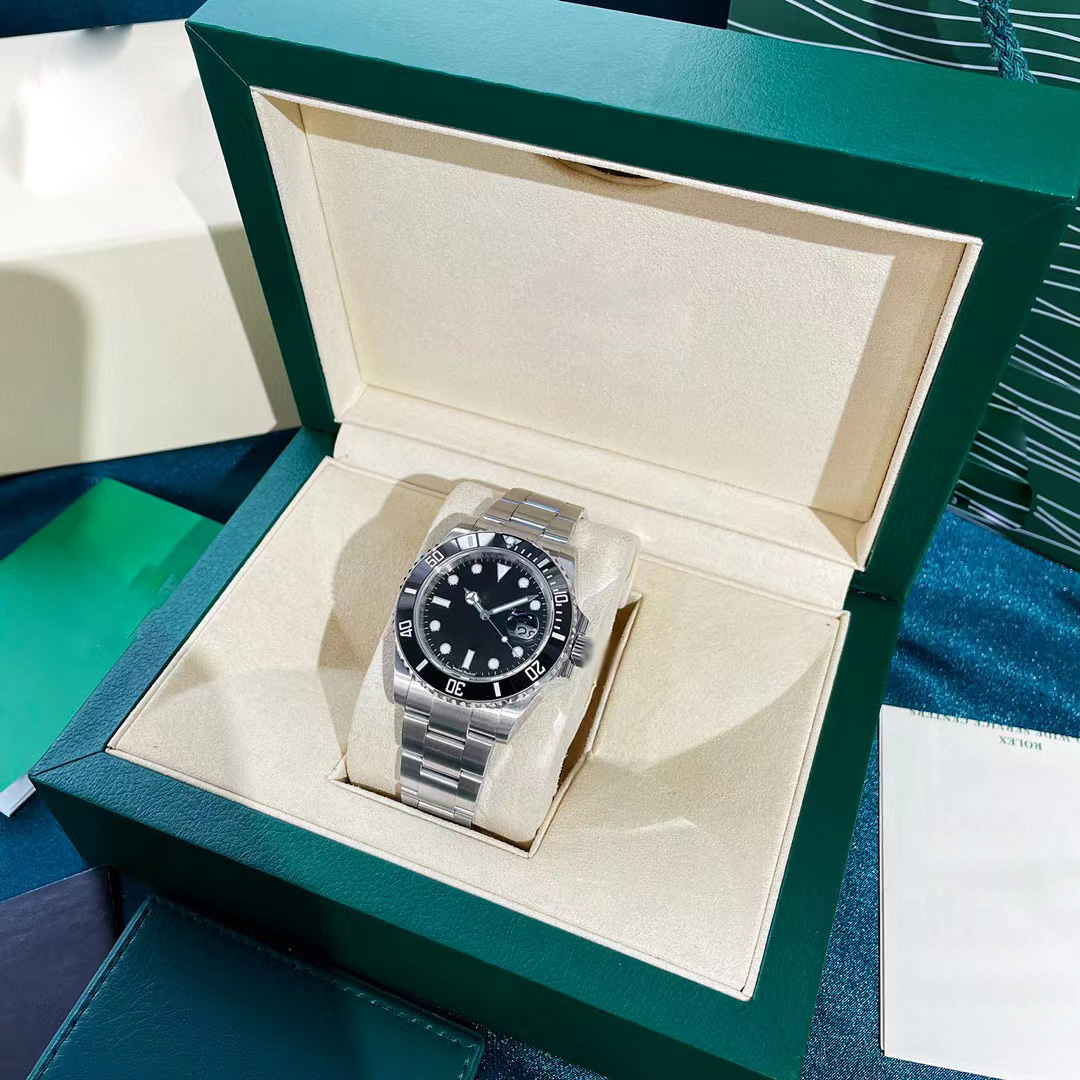 

Luxury Men watch With box Automatic Movement Fashion Watch men's Designer Watches glide lock ceramic bezel Luminous Stainless steel Montre de luxe Wristwatch, Carton