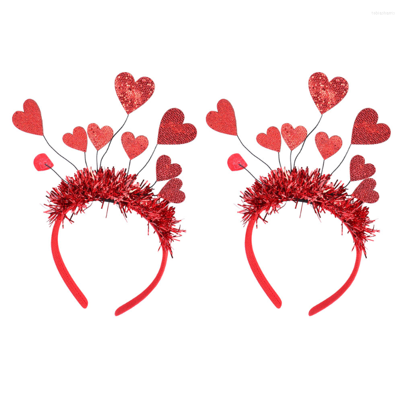 

Bandanas 2Pcs Chic Valentine's Day Hair Hoops Love Heart Headbands Lovely Hairbands