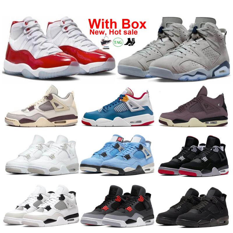 

Bred 6s Georgetown Basketball Shoes Violet Ore 4s Cherry Military Black Cat Fire Red Toro Bravo 4 Hare 6 with Box Men Shoe Messy Room, Color-17