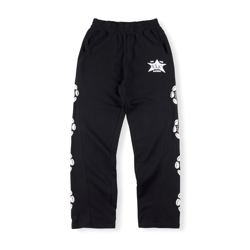 

2022 USA Autumn Winter Shell Puff Print Pants Earth Star Puff Men Women Casual Terry Trousers, Brown