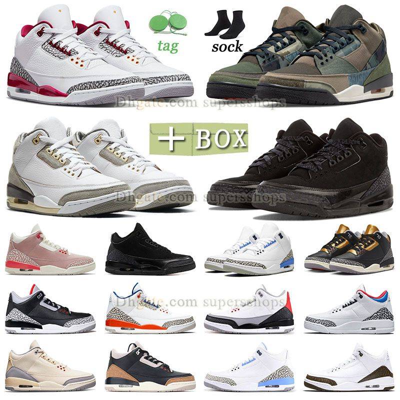 

Jumpman 3 Mens Womens Basketball Shoes with Box 3s a Ma Maniere Fire Red Unc Patchwork Animal Pack Instinct Dark Iris Black Gold Blackcat Sneakers J3 Designer Traienrs, A36 40-47 pure white