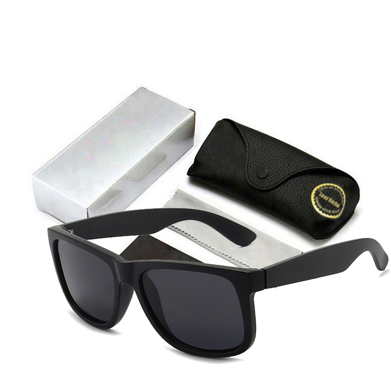 2022 New Fashion Justins Rays Sunglasses 4165G21 Sun Glasses Men Classic Design Mirror Square Ladies Sunglasses Women With Logo Band