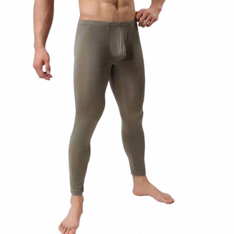 Men's Pants men's Pants Sexy Leggings Ultra-thin Ice Silk Mesh Underwear Tights For Autumn Winter Long Homem Sleepwear n16c#