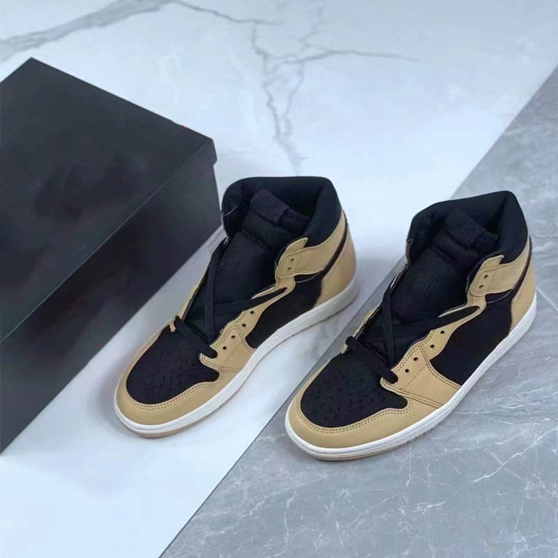 

1S High Heirloom Taxi Basketball Shoes Sneaker 1s yellow toe Trainer With Box size US5.5-US13, 21