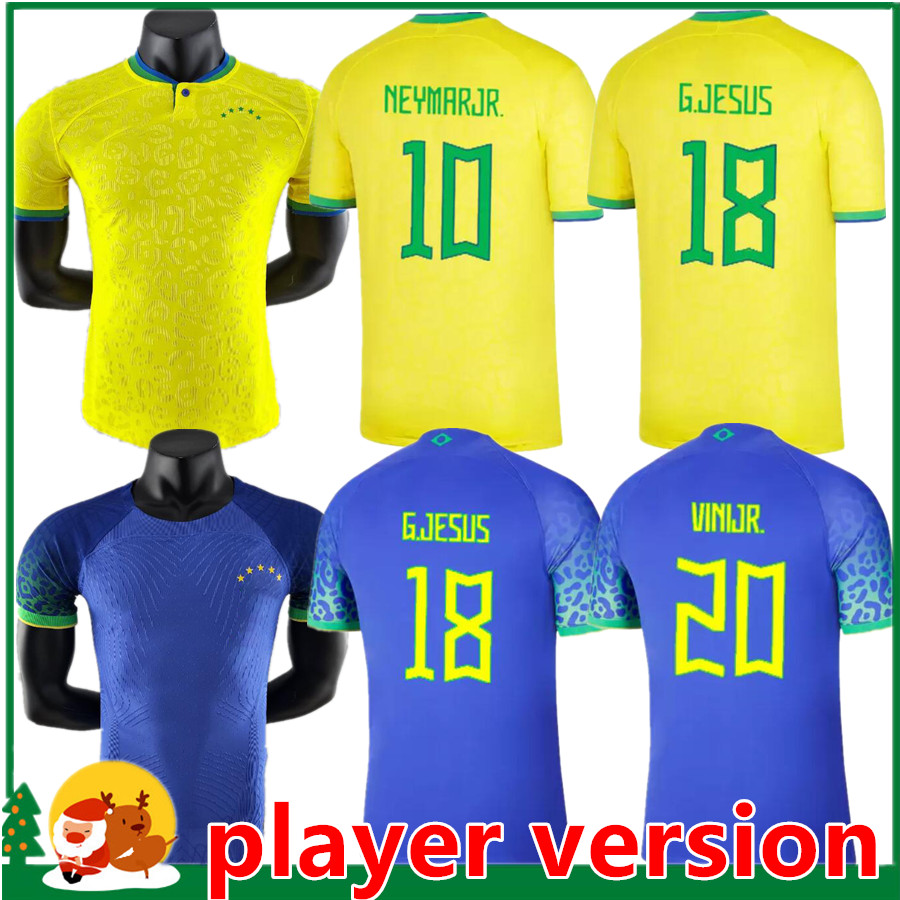 

player version 2022 BrazilS soccer jersey MARCELO PELE PAQUETA NERES COUTINHO FIRMINO JESUS 22 23 BrasilS football shirt, Player world away