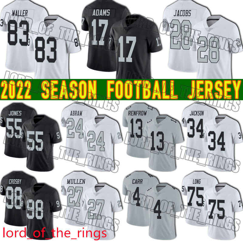 

17 Davante Adams Jersey Football Josh Jacobs Las Darren Waller Maxx Crosby Vegas''Raiders''Nfl''Chandler Jones Hunter Renfrow Derek Carr, Youth custom jersey (txz)