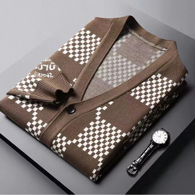 

men Sweaters Luxury Designer Loose Cardigan Sweater Casual V Neck Oversized Knit Vintage Buttons Sweaters Coat, 03