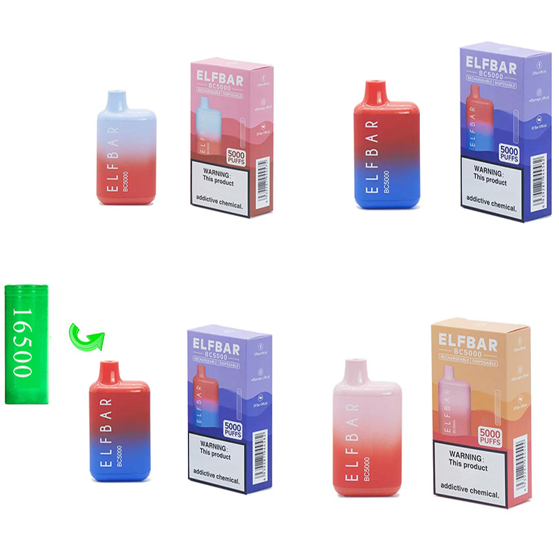 

16500 Battery Elf BC 5%5000 Puffs 650mAh13ml rechargeable Mesh Coil 12 colors