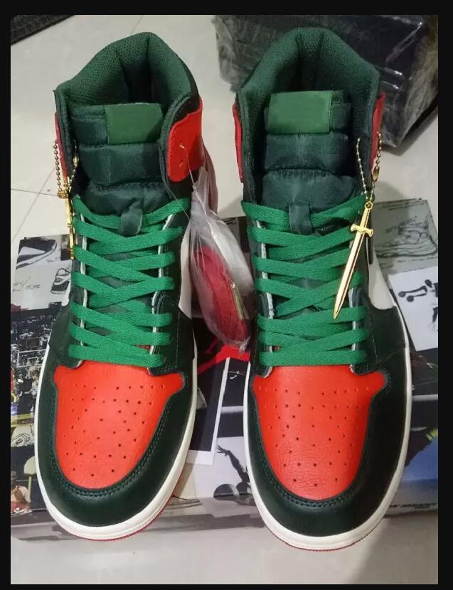 

Shoes top 1 high OG Solefly AV3905-138 Sail Fir-Team 1s outdoor Sports sneakers size us7-13, C1