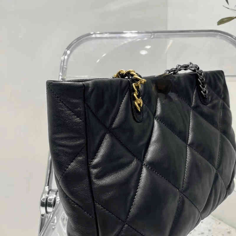 

Shoulder Bags brand C 2022b 19 series new Tote Bag Lingge chain single shoulder shopping bag, Black